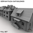 Tabletop Terrain Building 32mm / Full Set German Fulda Gap Buildings