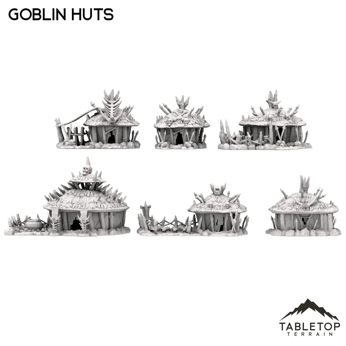 Tabletop Terrain Building 32mm / Full Set Goblin Huts