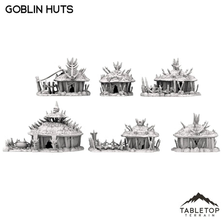 Tabletop Terrain Building 32mm / Full Set Goblin Huts
