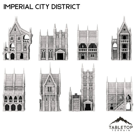 Tabletop Terrain Building 32mm / Full Set Imperial City District