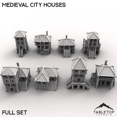 Tabletop Terrain Building 32mm / Full Set Medieval City Houses