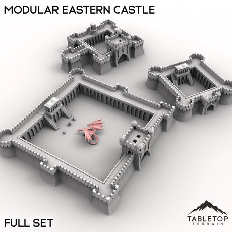 Tabletop Terrain Building 32mm / Full Set Modular Eastern Castle