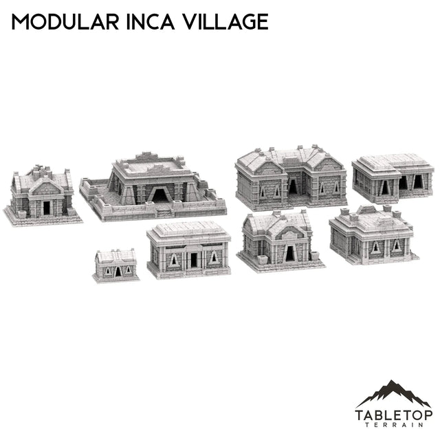 Tabletop Terrain Building 32mm / Full Set Modular Inca Village