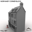 Tabletop Terrain Building 32mm / Full Set Normandy Corner Block