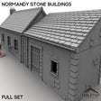 Tabletop Terrain Building 32mm / Full Set Normandy Stone Buildings