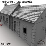 Tabletop Terrain Building 32mm / Full Set Normandy Stone Buildings