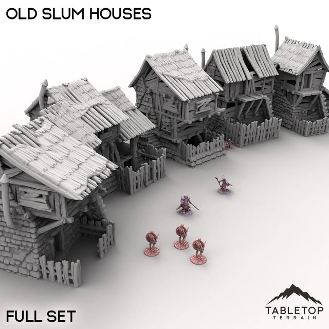Tabletop Terrain Building 32mm / Full Set Old Slum Houses