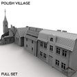 Tabletop Terrain Building 32mm / Full Set Polish Village