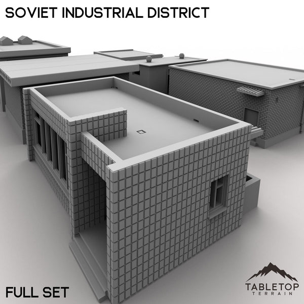 Tabletop Terrain Building 32mm / Full Set Soviet Industrial District