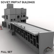 Tabletop Terrain Building 32mm / Full Set Soviet Pripyat Buildings