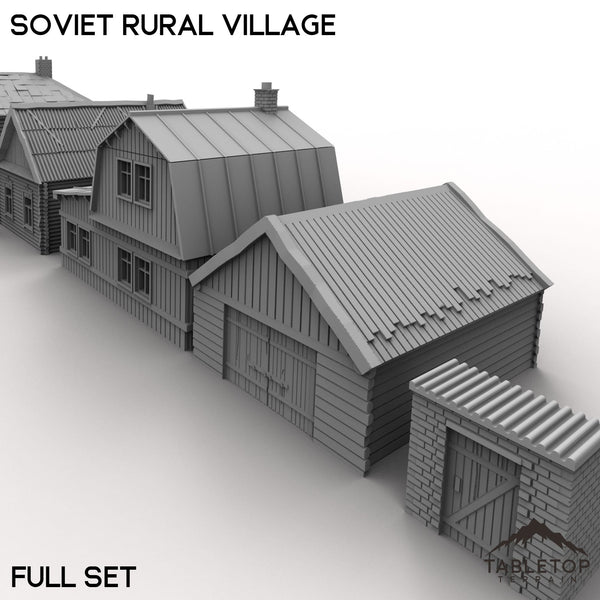 Tabletop Terrain Building 32mm / Full Set Soviet Rural Village