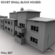 Tabletop Terrain Building 32mm / Full Set Soviet Small Block Houses