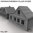 Tabletop Terrain Building 32mm / Full Set Ukrainian Suburban Village Houses