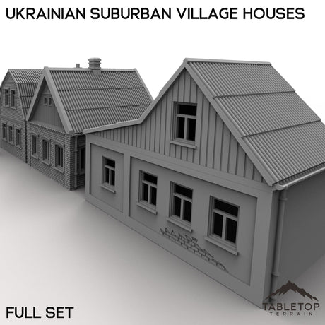 Tabletop Terrain Building 32mm / Full Set Ukrainian Suburban Village Houses