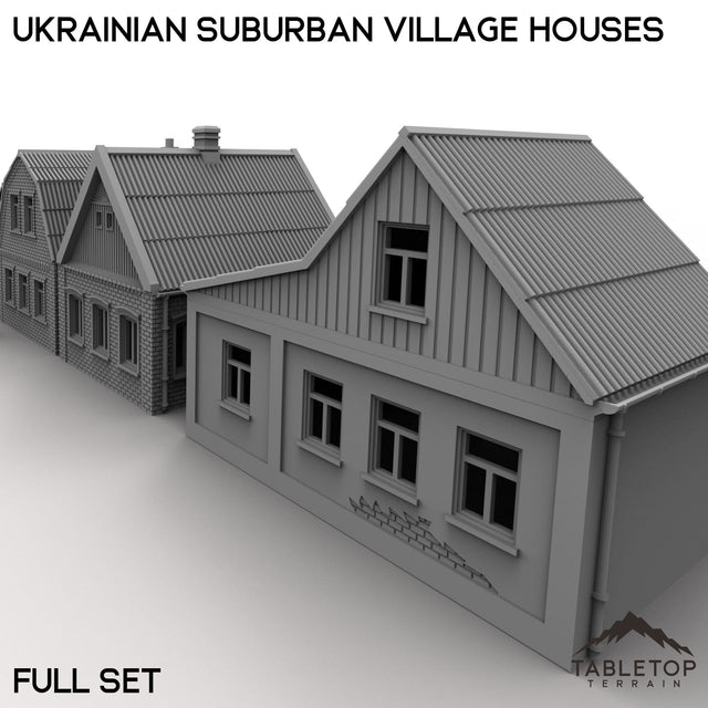Tabletop Terrain Building 32mm / Full Set Ukrainian Suburban Village Houses