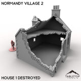 Tabletop Terrain Building 32mm / House 1 Destroyed Normandy Village 2