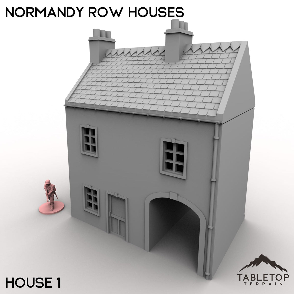 Tabletop Terrain Building 32mm / House 1 Normandy Row Houses