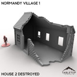 Tabletop Terrain Building 32mm / House 2 Destroyed Normandy Village 1