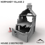 Tabletop Terrain Building 32mm / House 2 Destroyed Normandy Village 2