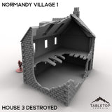Tabletop Terrain Building 32mm / House 3 Destroyed Normandy Village 1
