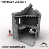 Tabletop Terrain Building 32mm / House 3 Destroyed Normandy Village 2