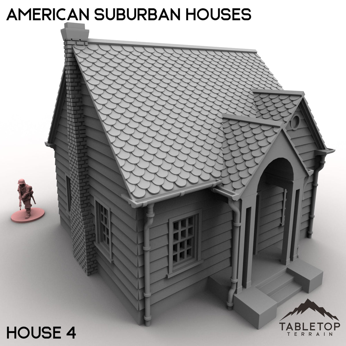 Tabletop Terrain Building 32mm / House 4 American Suburban Houses