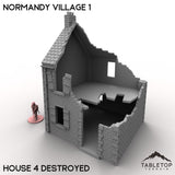 Tabletop Terrain Building 32mm / House 4 Destroyed Normandy Village 1