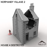 Tabletop Terrain Building 32mm / House 4 Destroyed Normandy Village 2