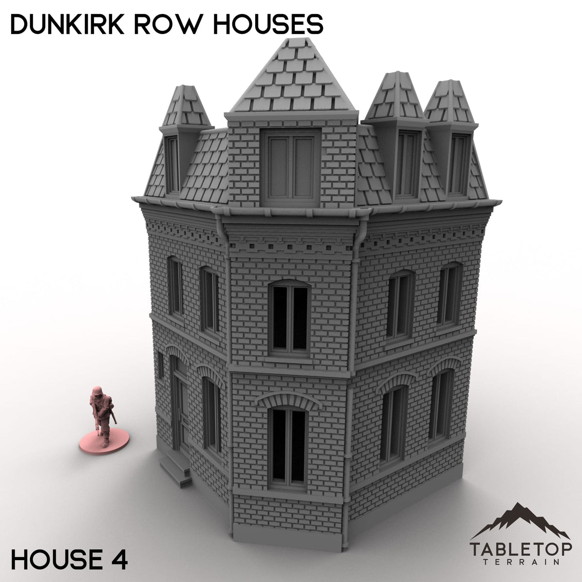 Tabletop Terrain Building 32mm / House 4 Dunkirk Row Houses