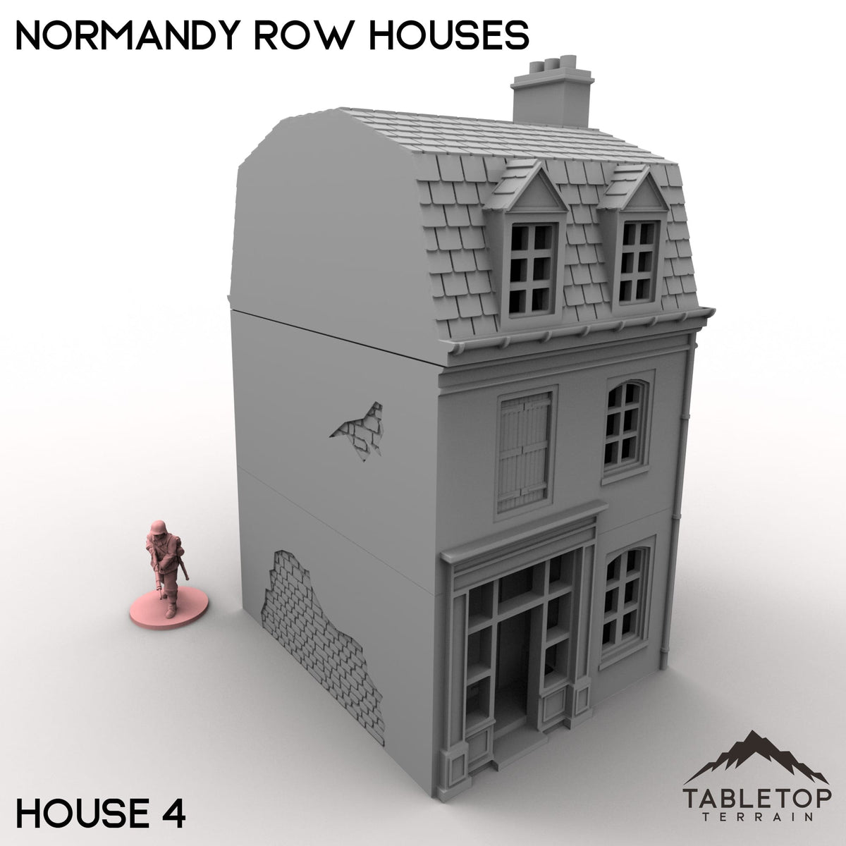 Tabletop Terrain Building 32mm / House 4 Normandy Row Houses