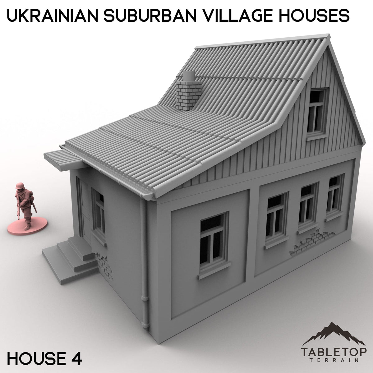 Tabletop Terrain Building 32mm / House 4 Ukrainian Suburban Village Houses