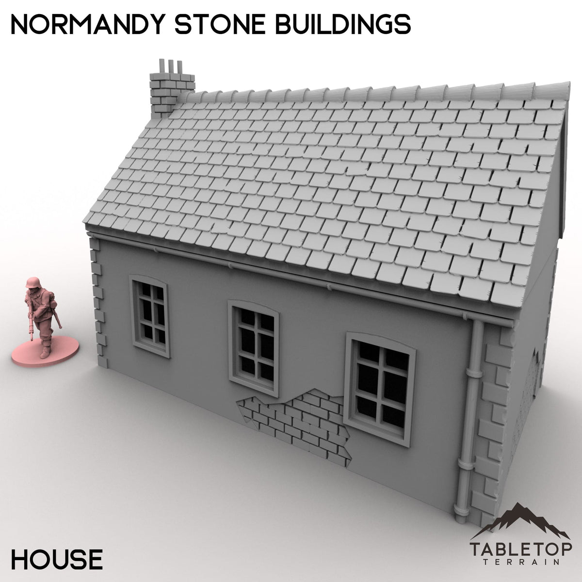 Tabletop Terrain Building 32mm / House Normandy Stone Buildings