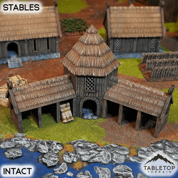 Tabletop Terrain Building 32mm / Intact Stables - Kingdom of Saxonia