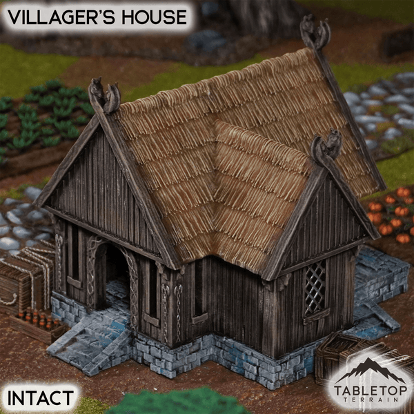 Tabletop Terrain Building 32mm / Intact Villager's House - Kingdom of Saxonia