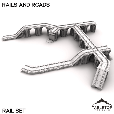 Tabletop Terrain Building 32mm / Rail Set Rails and Roads - Kingdom of Durak Deep