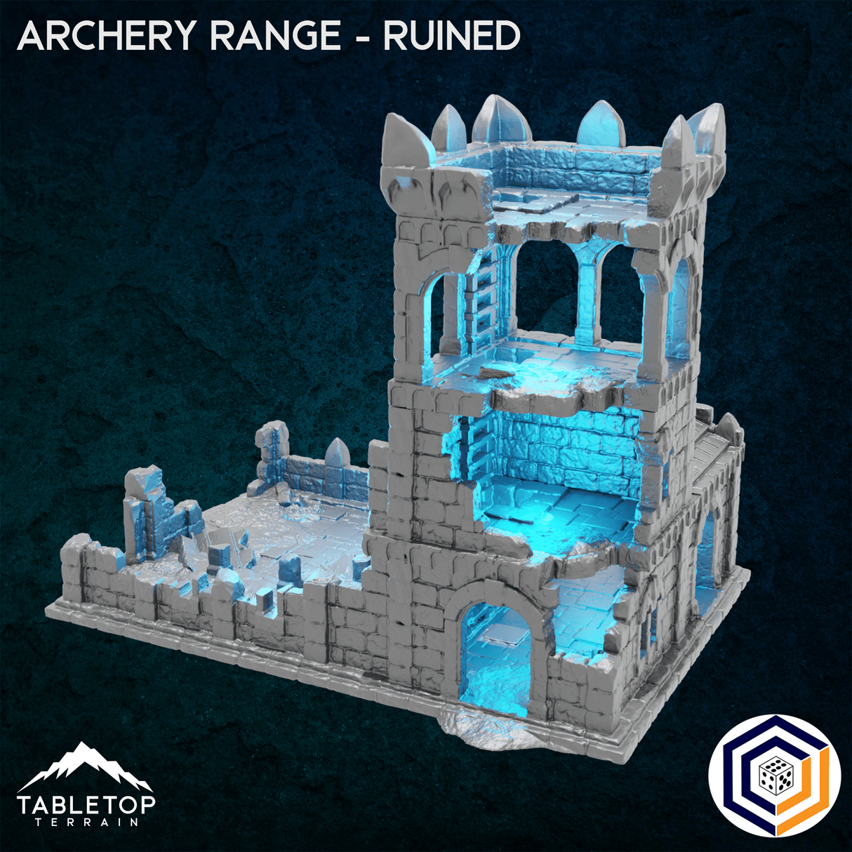 Tabletop Terrain Building 32mm / Ruined Archery Range - Kingdom of Tor Ithilas