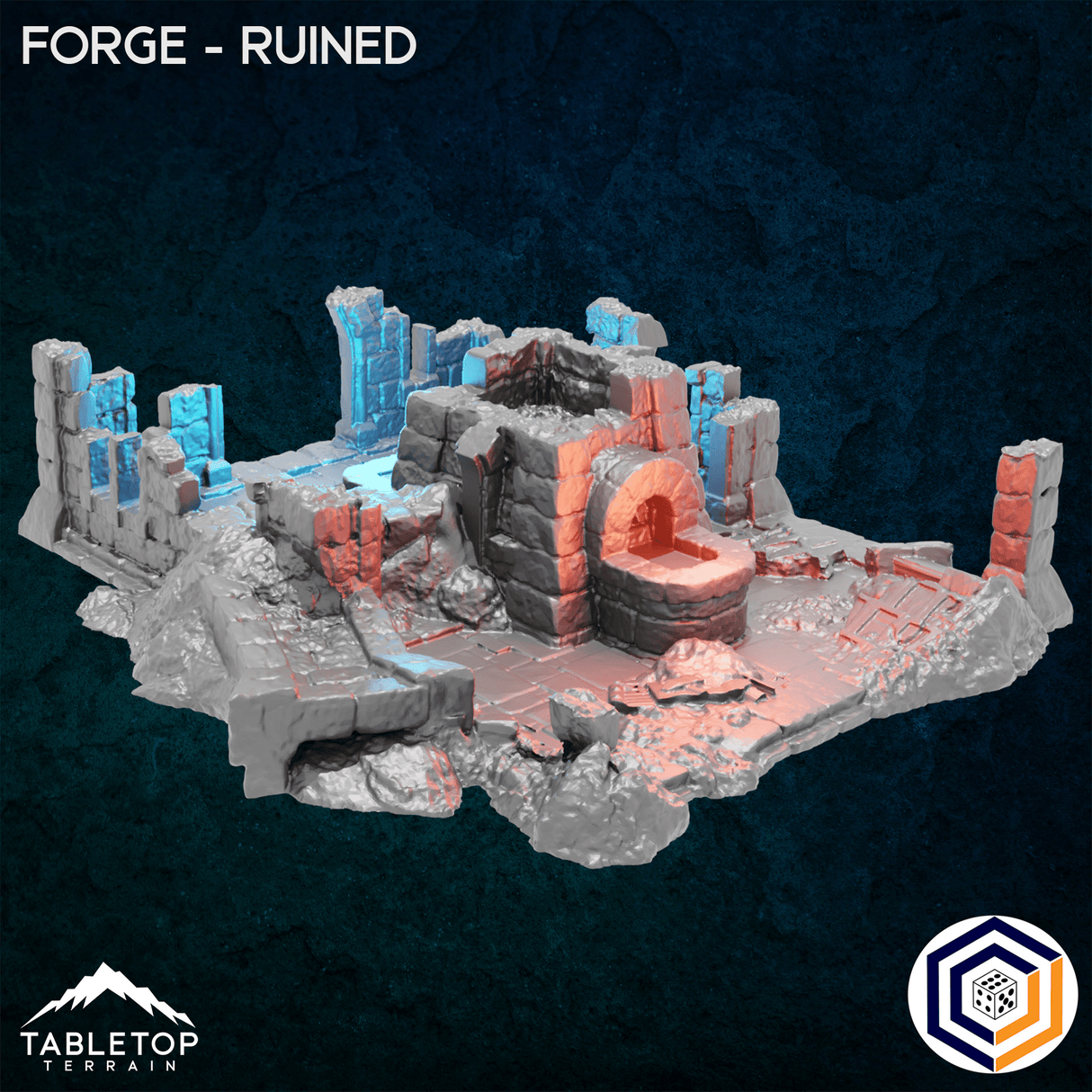 Tabletop Terrain Building 32mm / Ruined Forge - Kingdom of Tor Ithilas