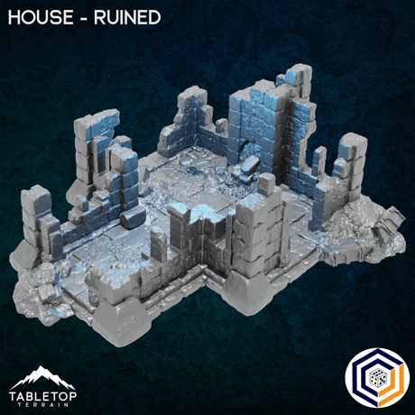 Tabletop Terrain Building 32mm / Ruined House - Kingdom of Tor Ithilas