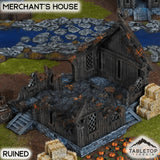 Tabletop Terrain Building 32mm / Ruined Merchant's House - Kingdom of Saxonia