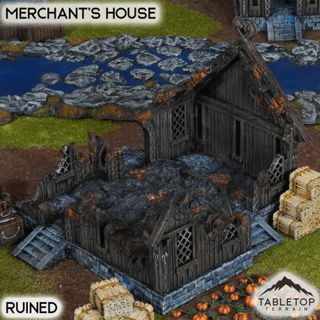 Tabletop Terrain Building 32mm / Ruined Merchant's House - Kingdom of Saxonia