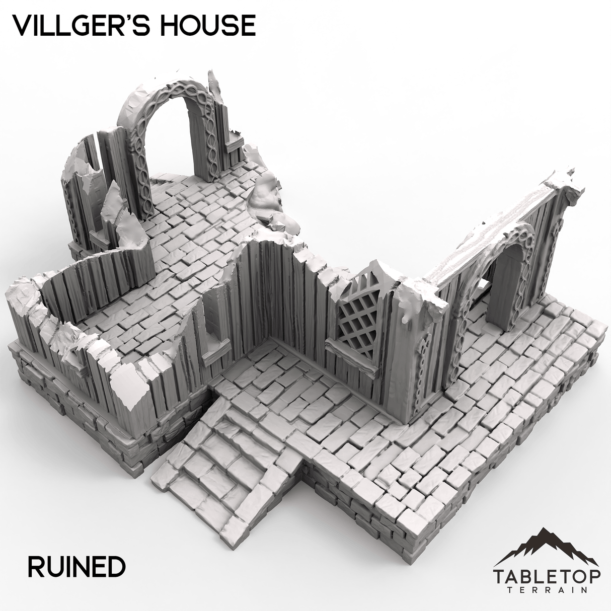 Tabletop Terrain Building 32mm / Ruined Villager's House - Kingdom of Saxonia