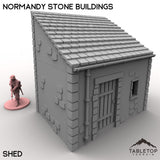 Tabletop Terrain Building 32mm / Shed Normandy Stone Buildings