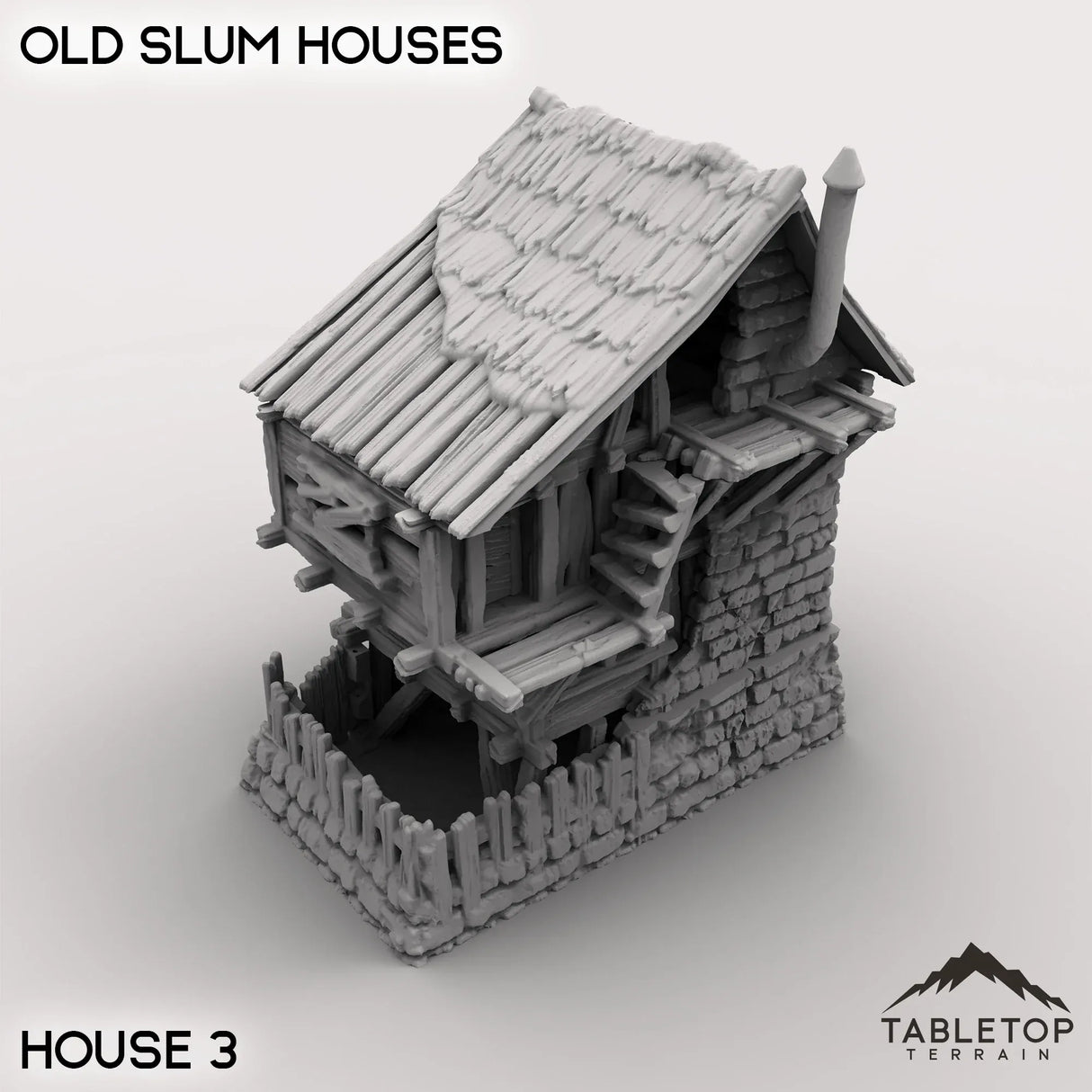 Tabletop Terrain Building 32mm / Slum House 3 Old Slum Houses