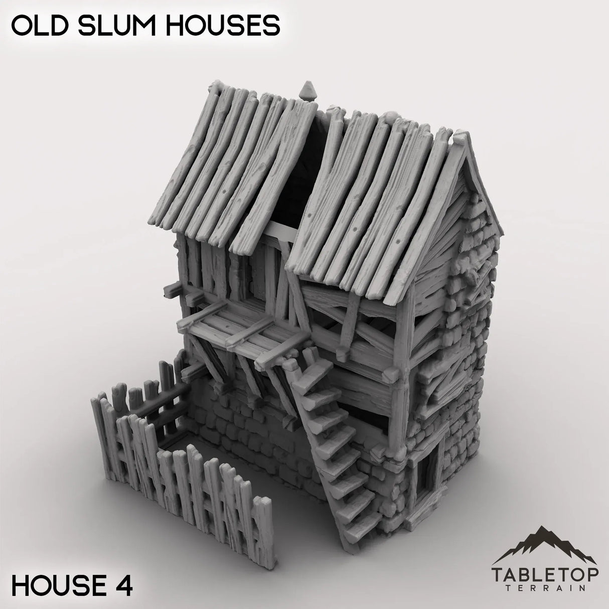 Tabletop Terrain Building 32mm / Slum House 4 Old Slum Houses