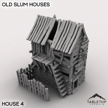 Tabletop Terrain Building 32mm / Slum House 4 Old Slum Houses
