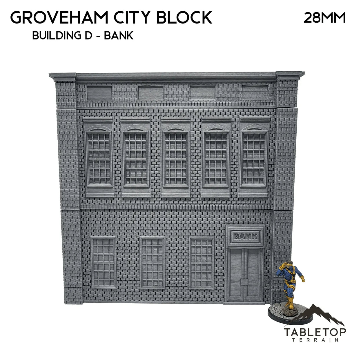 Tabletop Terrain Building 40mm / Building D (bank) Groveham City Block