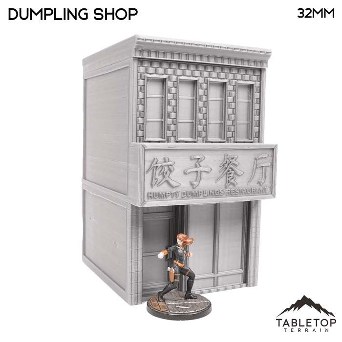 Tabletop Terrain Building 40mm / Dumpling Shop / With Floor Bleecker Street City Block - Marvel Crisis Protocol Building