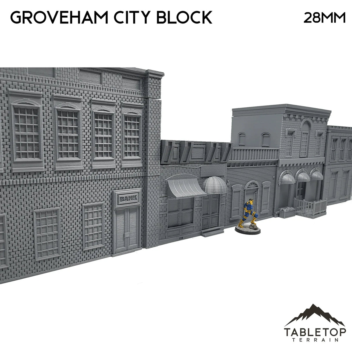 Tabletop Terrain Building 40mm / Full City Block Groveham City Block