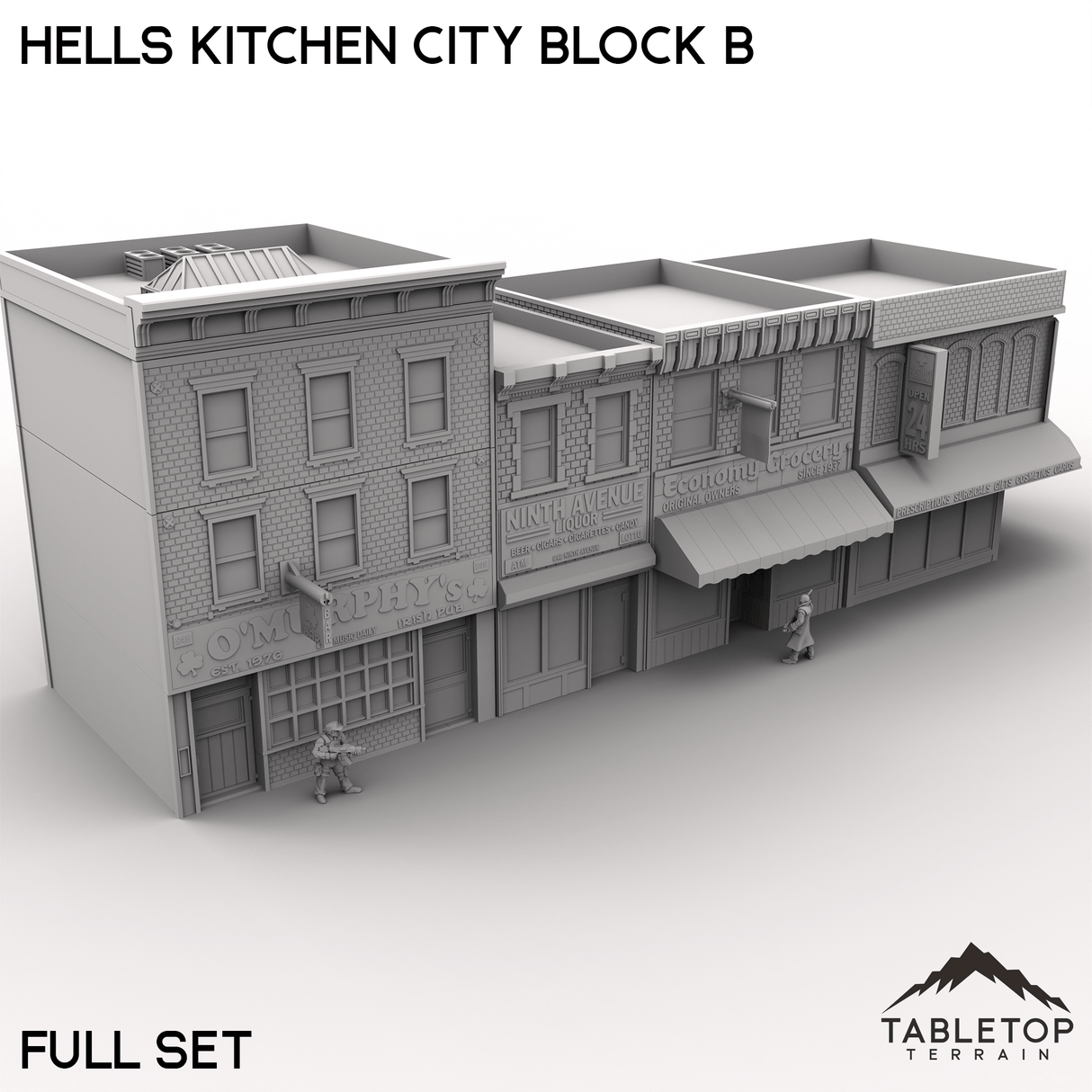 Tabletop Terrain Building 40mm / Full Set Hells Kitchen City Block B