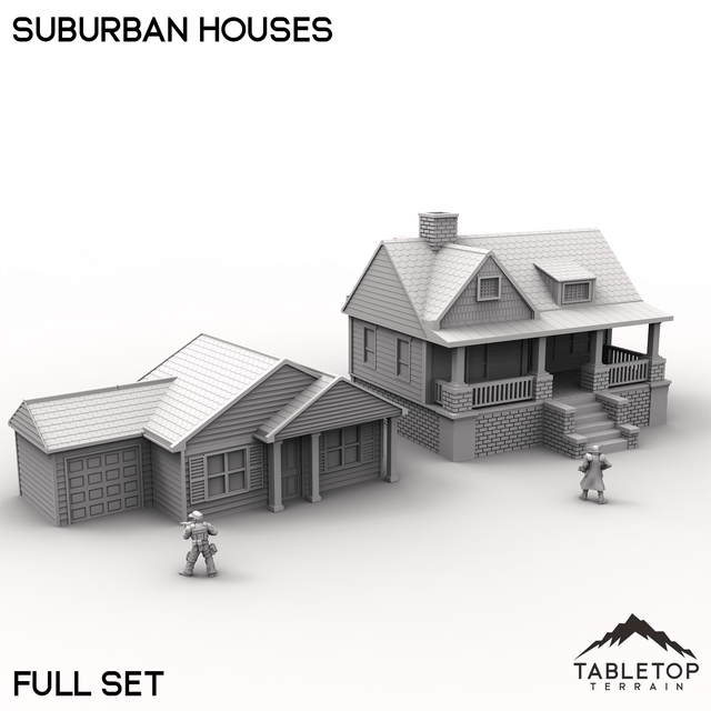 Tabletop Terrain Building 40mm / Full Set Suburban Houses